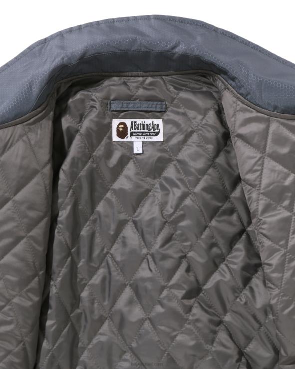 אפור A Bathing Ape 644LV318 גברים מעיל בומבר ripstop של חלת דבש
