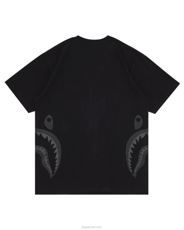 שָׁחוֹר A Bathing Ape 644LV321 גברים טי כריש בצד