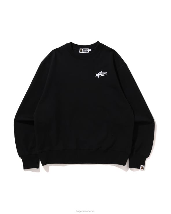 שָׁחוֹר A Bathing Ape 644LV324 גברים צווארון צווארון בכושר רגוע לוגו