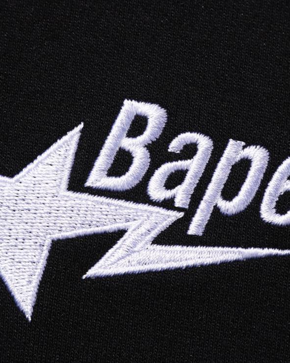 שָׁחוֹר A Bathing Ape 644LV324 גברים צווארון צווארון בכושר רגוע לוגו