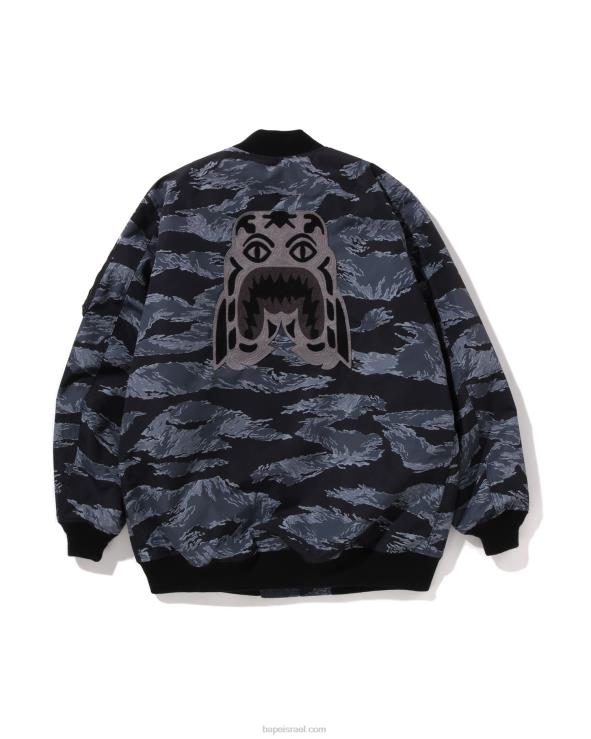 שָׁחוֹר A Bathing Ape 644LV326 גברים tiger camo long ma-1