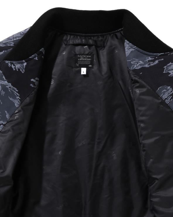 שָׁחוֹר A Bathing Ape 644LV326 גברים tiger camo long ma-1