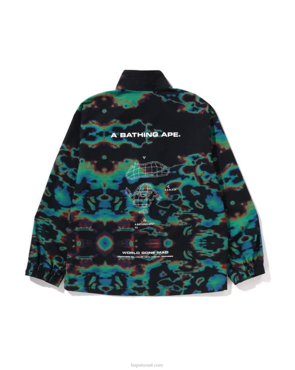 שָׁחוֹר A Bathing Ape 644LV332 גברים ז'קט m-65 בהתאמה רופפת תרמוגרפיה