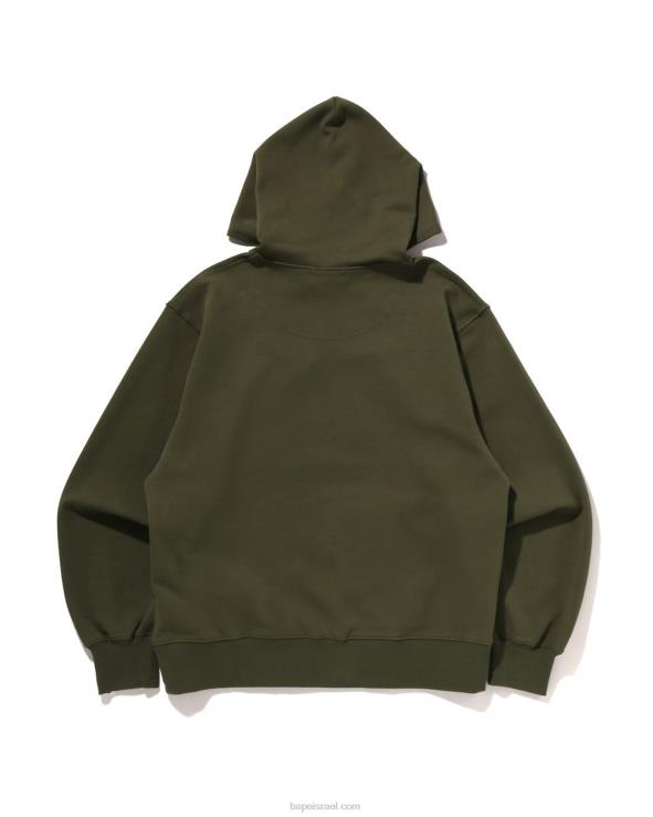 צבא ירוק A Bathing Ape 644LV334 גברים קפוצ'ון סוודר עם לוגו בכושר נינוח