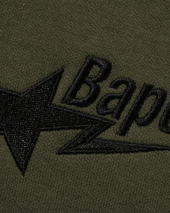 צבא ירוק A Bathing Ape 644LV334 גברים קפוצ'ון סוודר עם לוגו בכושר נינוח