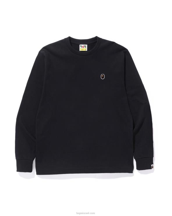שָׁחוֹר A Bathing Ape 644LV337 גברים ראש טי נקודה אחת