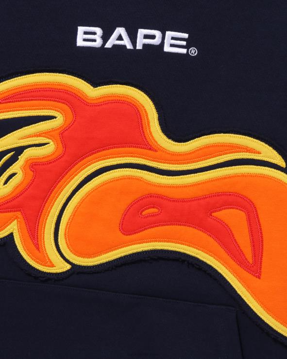 כחול כהה A Bathing Ape 644LV343 גברים חיתוך abc camo thermography סוודר בכושר רגוע
