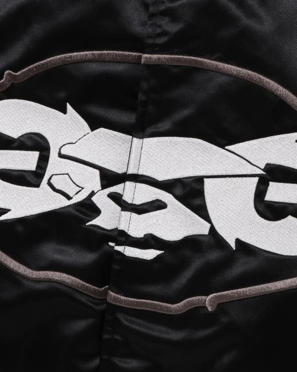 שָׁחוֹר A Bathing Ape 644LV349 גברים מעיל ורסיטי ניילון בגזרה רגועה