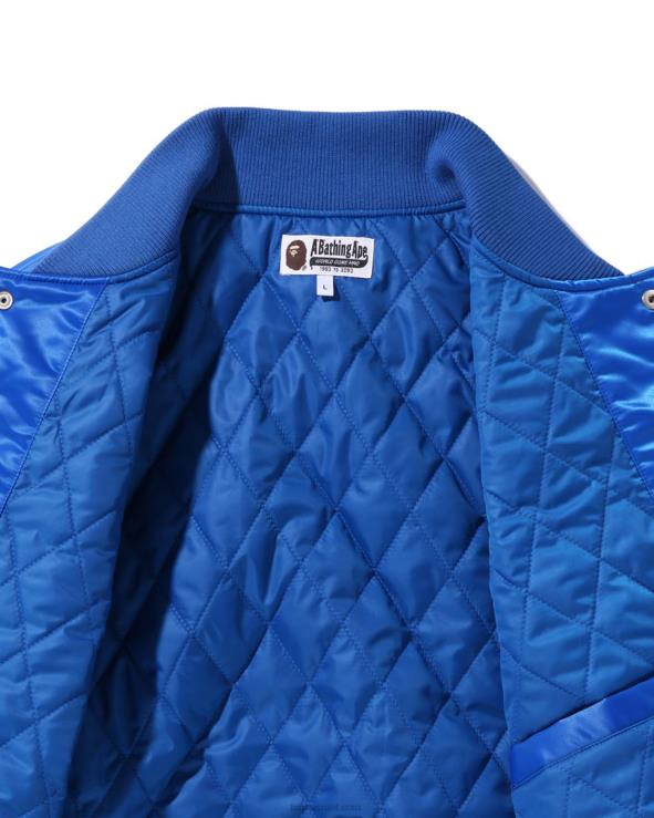כְּחוֹל A Bathing Ape 644LV350 גברים מעיל ורסיטי ניילון בגזרה רגועה