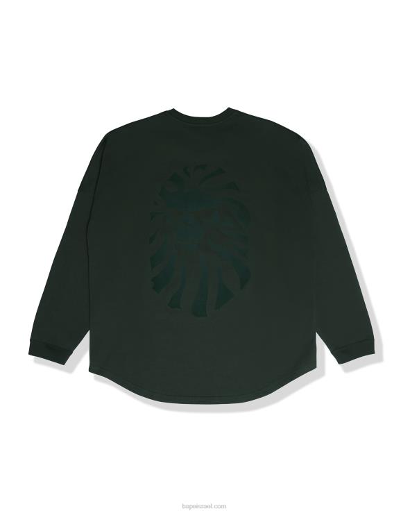 ג'ונגל עמוק A Bathing Ape 644LV351 גברים טי שרוול ארוך בהדפס לוגו