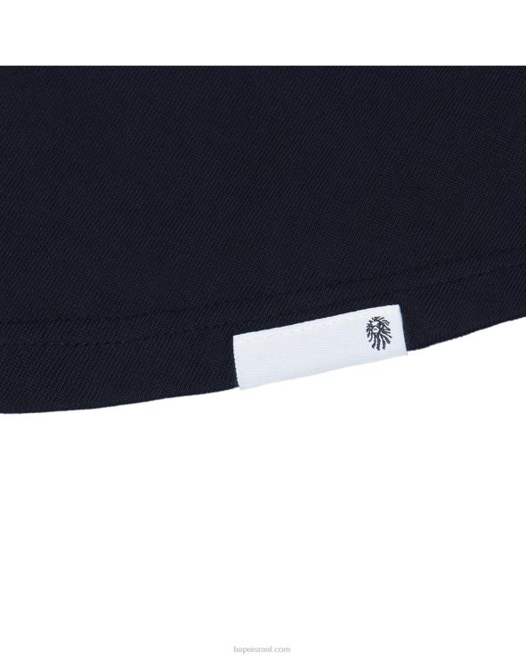 כחול כהה A Bathing Ape 644LV352 גברים טי שרוול ארוך בהדפס לוגו