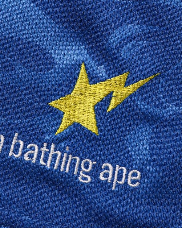 כְּחוֹל A Bathing Ape 644LV356 גברים מכנסי משחק כדורגל קצרים