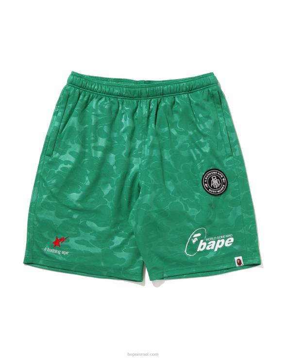 מנטה A Bathing Ape 644LV357 גברים מכנסי משחק כדורגל קצרים