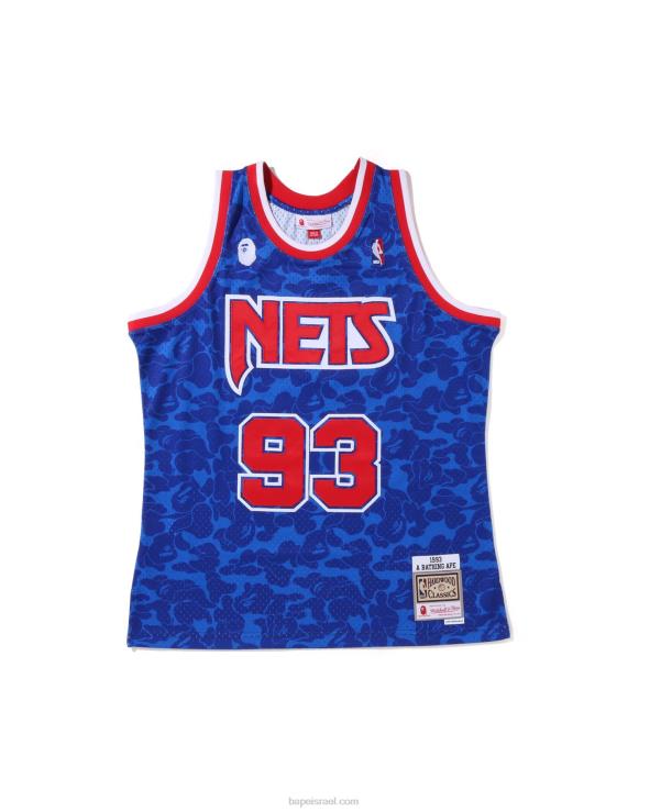 כְּחוֹל A Bathing Ape 644LV363 גברים גופיית x m&n brooklyn nets