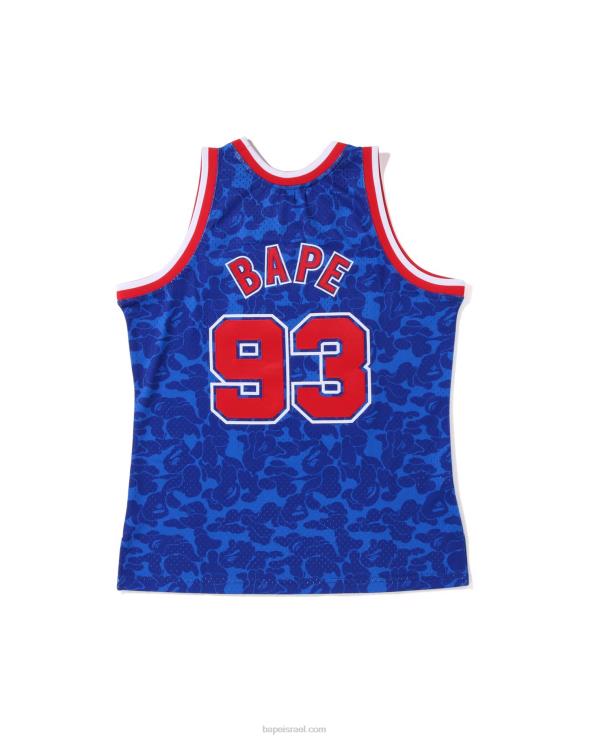 כְּחוֹל A Bathing Ape 644LV363 גברים גופיית x m&n brooklyn nets