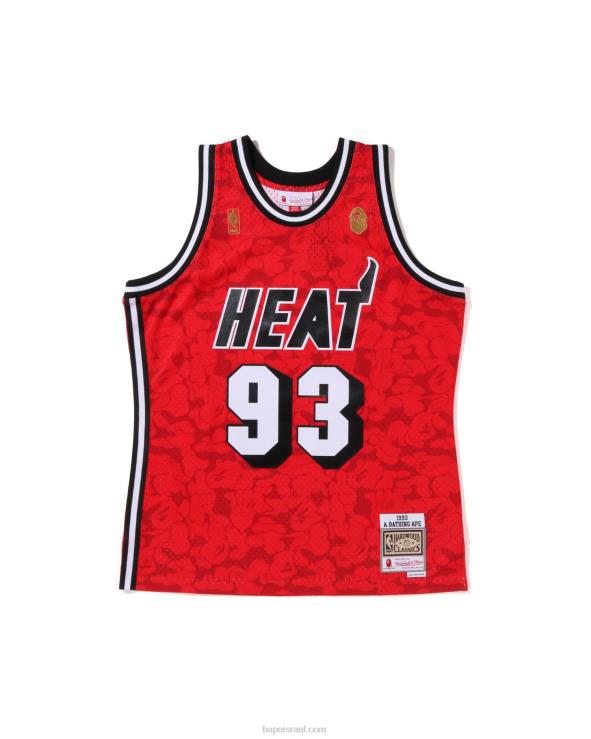 אדום בהיר A Bathing Ape 644LV364 גברים גופיית x m&n miami heat jersey