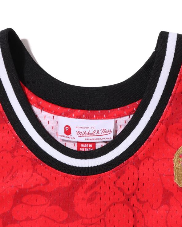 אדום בהיר A Bathing Ape 644LV364 גברים גופיית x m&n miami heat jersey