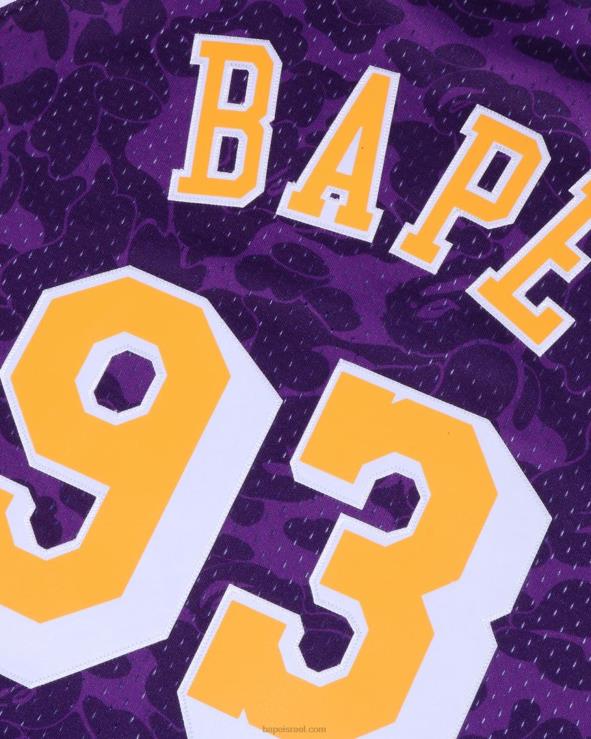 סָגוֹל A Bathing Ape 644LV368 גברים x m&n לוס אנג'לס לייקרס גופיית ג'רזי
