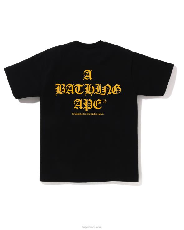 שָׁחוֹר A Bathing Ape 644LV36 גברים טי לוגו