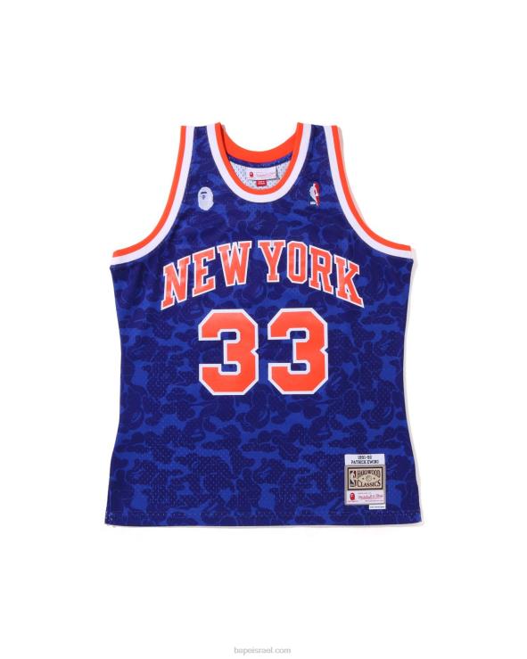 כְּחוֹל A Bathing Ape 644LV374 גברים גופיית x m&n ניו יורק ניקס