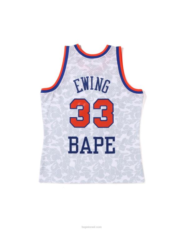 לבן A Bathing Ape 644LV375 גברים גופיית x m&n ניו יורק ניקס