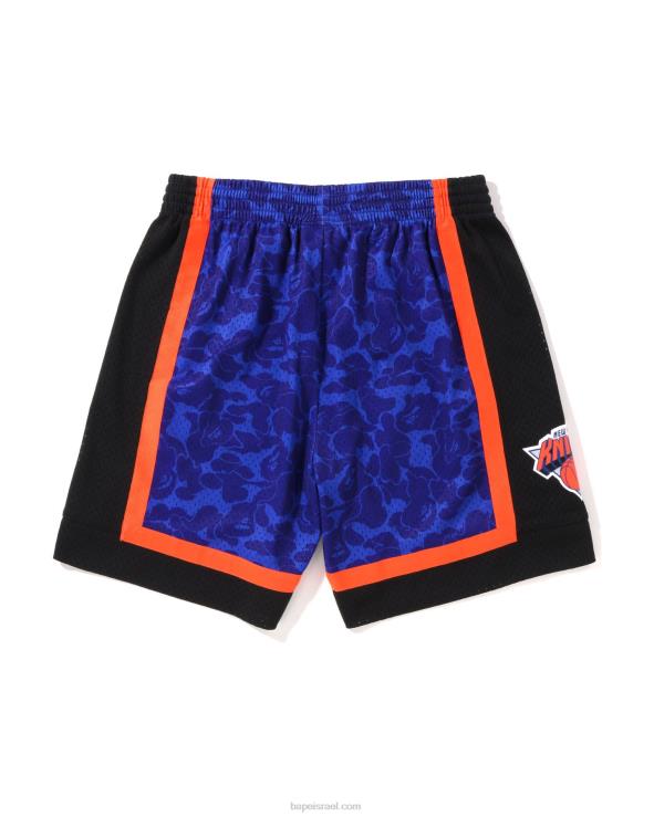 כְּחוֹל A Bathing Ape 644LV376 גברים מכנס ג'רזי קצר של x m&n ניו יורק ניקס