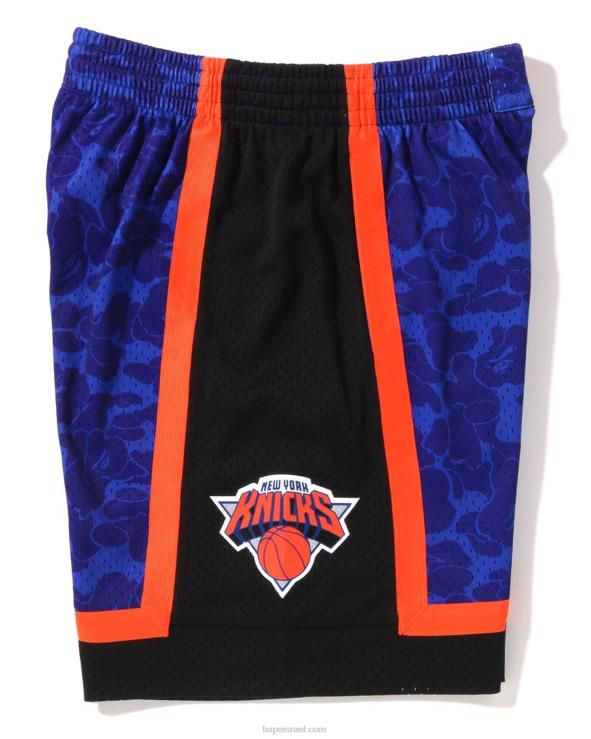 כְּחוֹל A Bathing Ape 644LV376 גברים מכנס ג'רזי קצר של x m&n ניו יורק ניקס