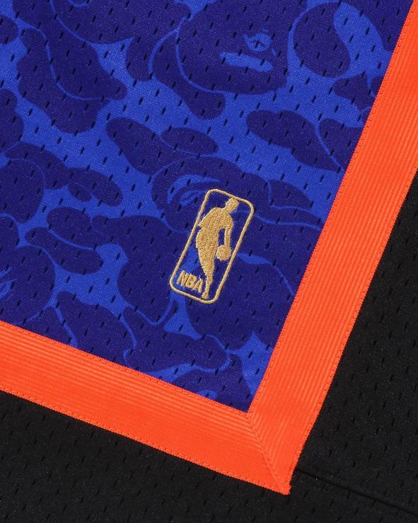 כְּחוֹל A Bathing Ape 644LV376 גברים מכנס ג'רזי קצר של x m&n ניו יורק ניקס