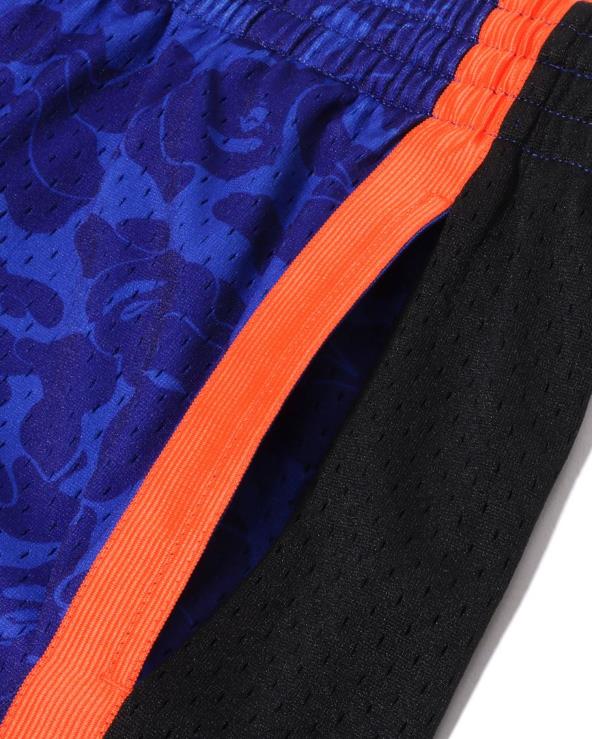 כְּחוֹל A Bathing Ape 644LV376 גברים מכנס ג'רזי קצר של x m&n ניו יורק ניקס