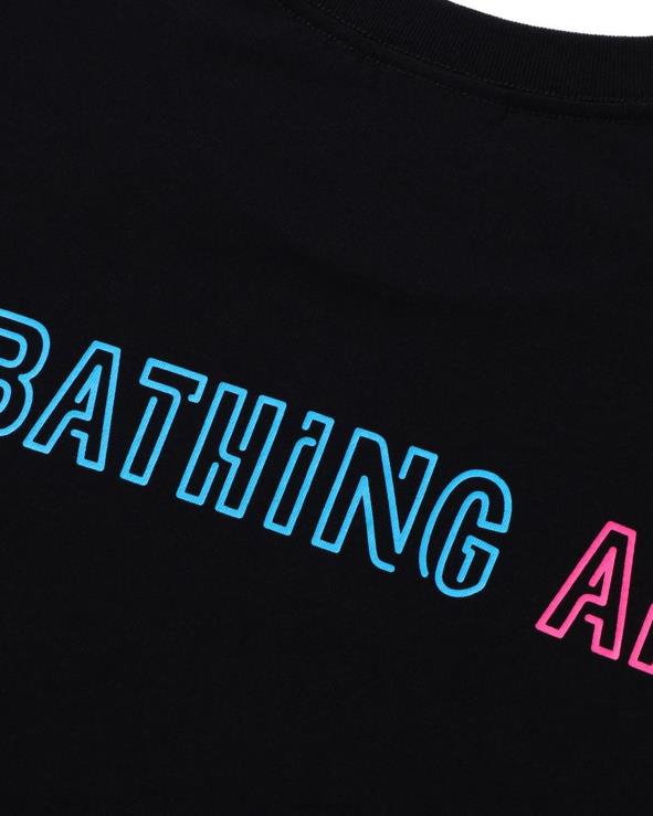 שָׁחוֹר A Bathing Ape 644LV378 גברים טי גולגולת מקסיקני ניאון ליל כל הקדושים