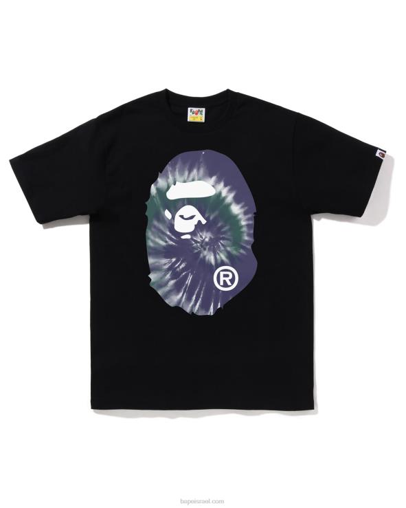 שָׁחוֹר A Bathing Ape 644LV380 גברים tie-dye ראש גדול טי