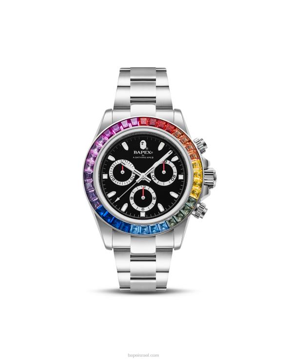 כסף A Bathing Ape 644LV383 גברים אבן קריסטל מסוג 4