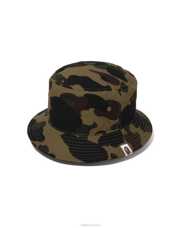 צבא ירוק A Bathing Ape 644LV384 גברים כובע דלי קאמו ראשון