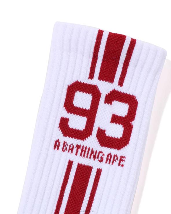 לבן A Bathing Ape 644LV387 גברים גרבי ספורט