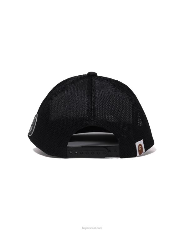שָׁחוֹר A Bathing Ape 644LV388 גברים כובע רשת רייסר