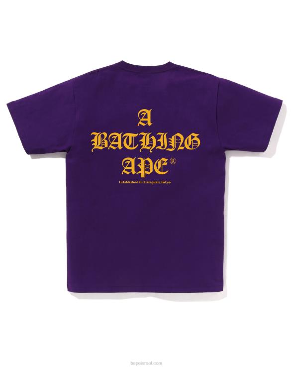 סָגוֹל A Bathing Ape 644LV38 גברים טי לוגו