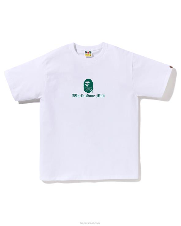 לבן A Bathing Ape 644LV39 גברים טי לוגו