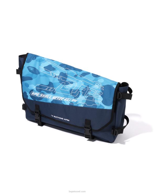 כחול בהיר A Bathing Ape 644LV390 גברים תיק מסנג'ר חלת דבש