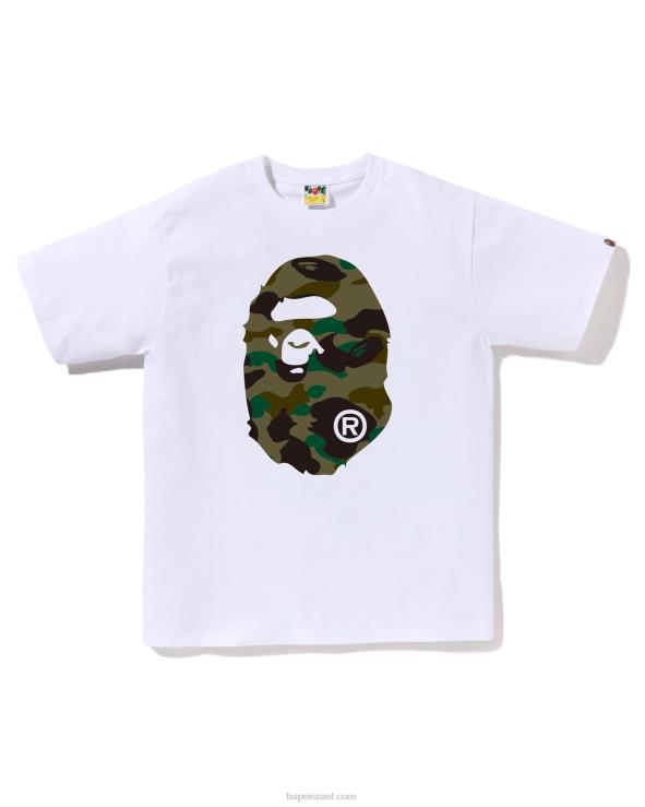 לבן A Bathing Ape 644LV3 גברים 1st camo shirt big head