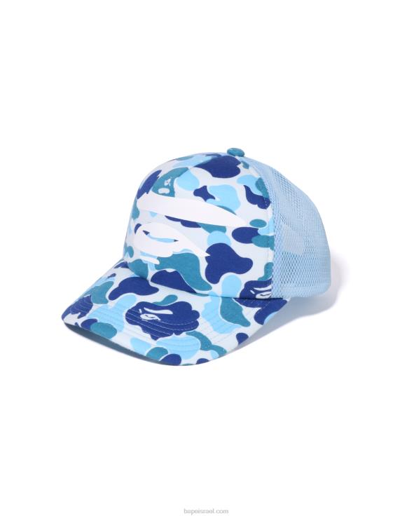 כחול בהיר A Bathing Ape 644LV402 גברים כובע רשת של abc camo face
