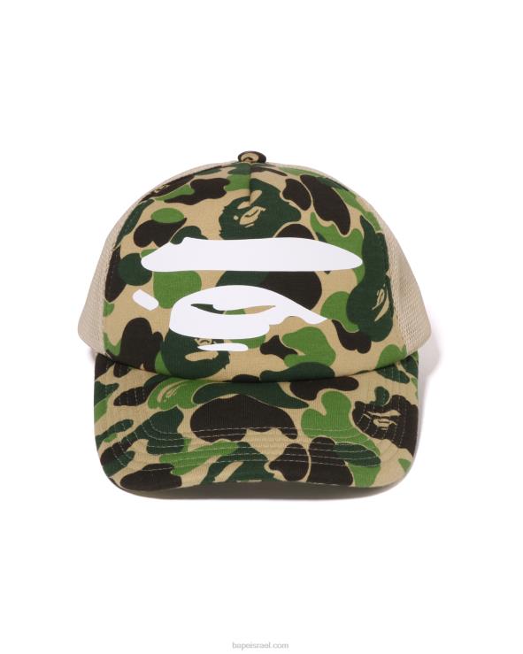 צבא ירוק A Bathing Ape 644LV403 גברים כובע רשת של abc camo face