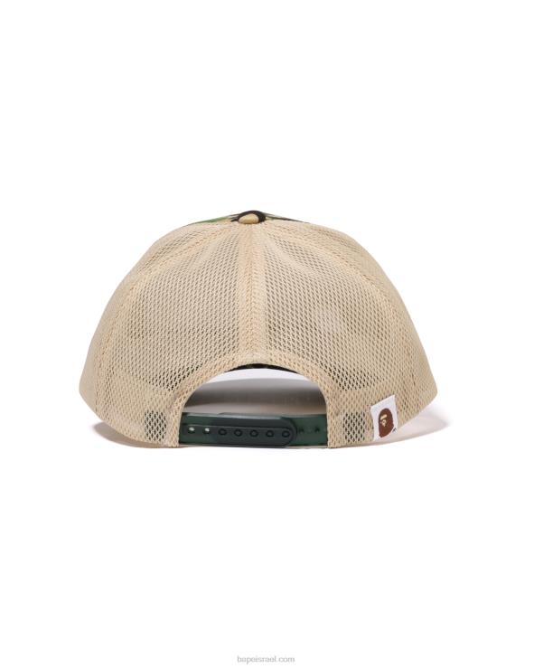 צבא ירוק A Bathing Ape 644LV403 גברים כובע רשת של abc camo face