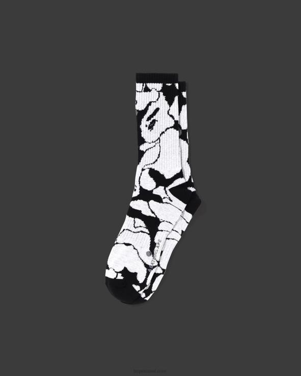 שָׁחוֹר A Bathing Ape 644LV407 גברים גרבי קאמו מחזירי אור