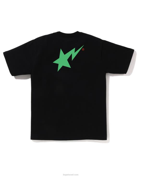 שָׁחוֹר A Bathing Ape 644LV40 גברים חולצת לוגו בצבעים