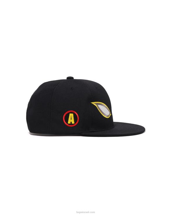 שָׁחוֹר A Bathing Ape 644LV415 גברים כובע הצמד לאחור בצל