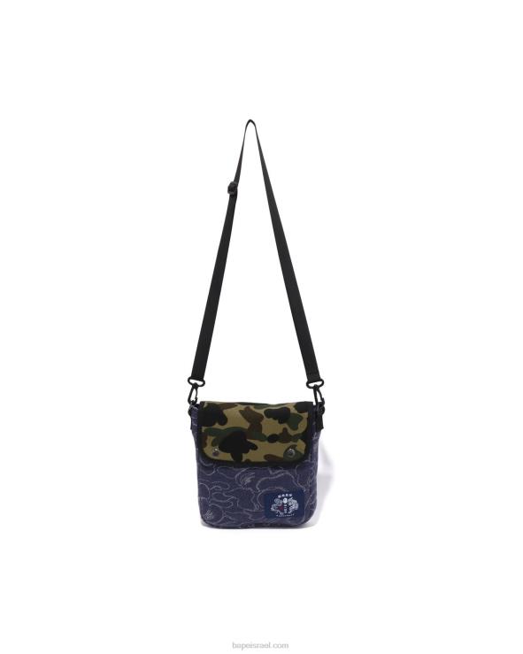 כחול כהה A Bathing Ape 644LV421 גברים תיק כתף abc camo