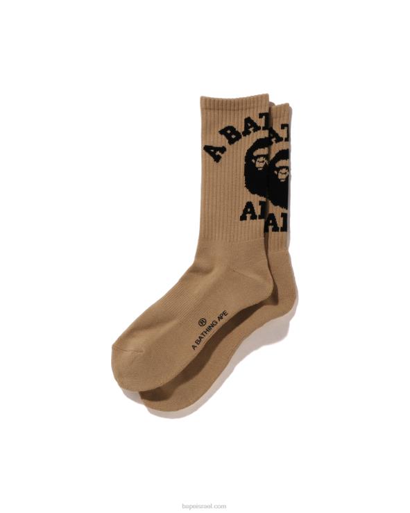 בז' A Bathing Ape 644LV424 גברים גרבי קולג'