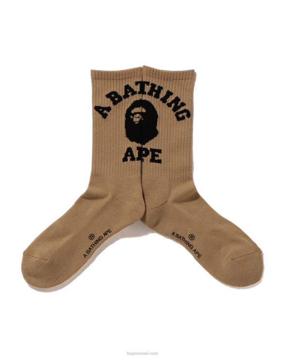 בז' A Bathing Ape 644LV424 גברים גרבי קולג'