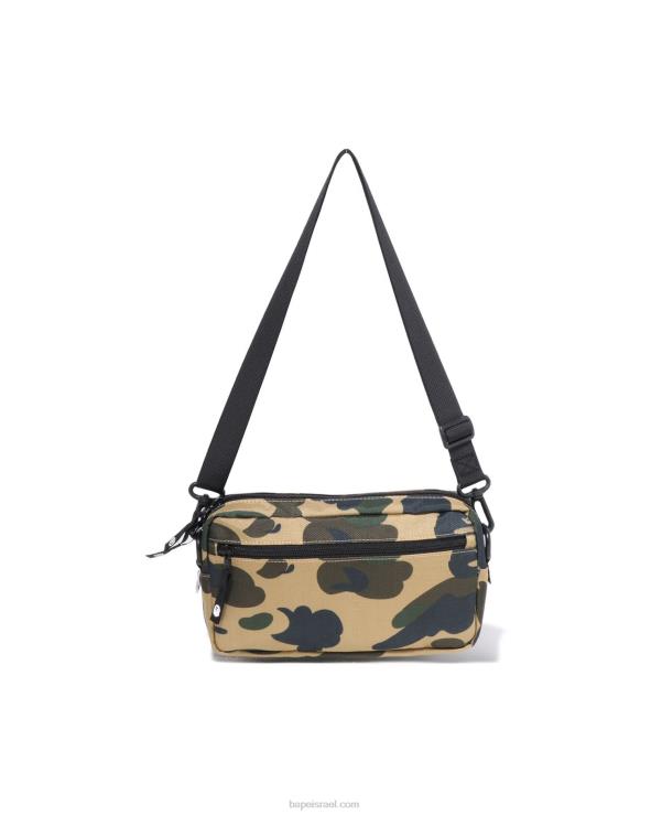 צהוב A Bathing Ape 644LV469 גברים תיק כתף קטן מסוג camo