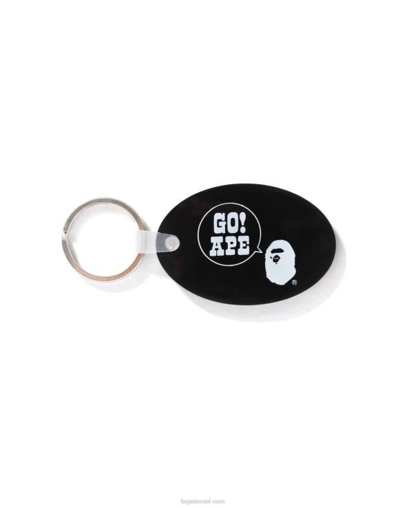 שָׁחוֹר A Bathing Ape 644LV476 גברים מחזיק מפתחות מגומי